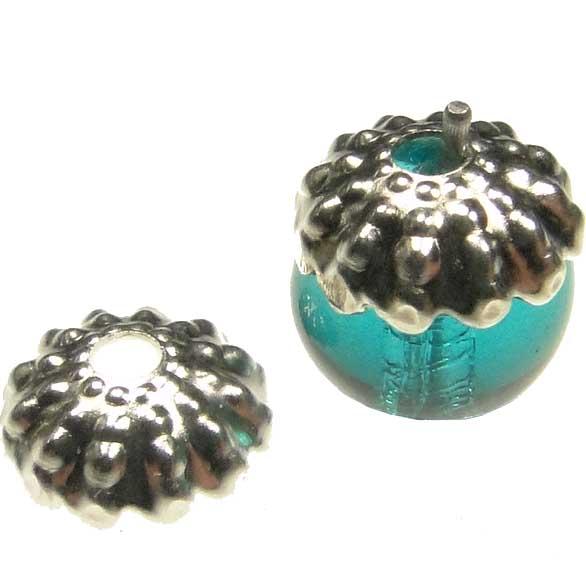 Sterling Silver Plate Textured Bead Cap for 8MM Bead