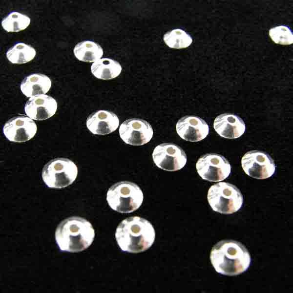 Sterling Silver Silver 2.5X3.5MM Bicone