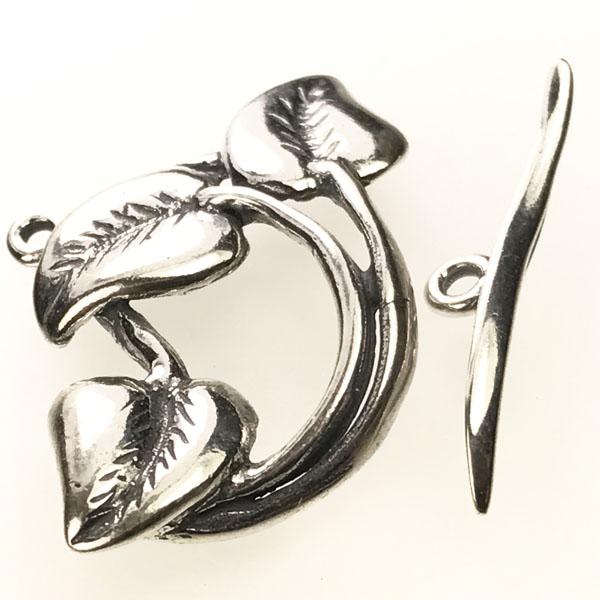 Sterling Silver Toggle with Leaf