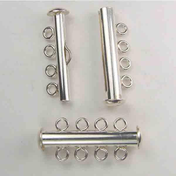 Sterling Sterling 4 Strand Tube Clasp