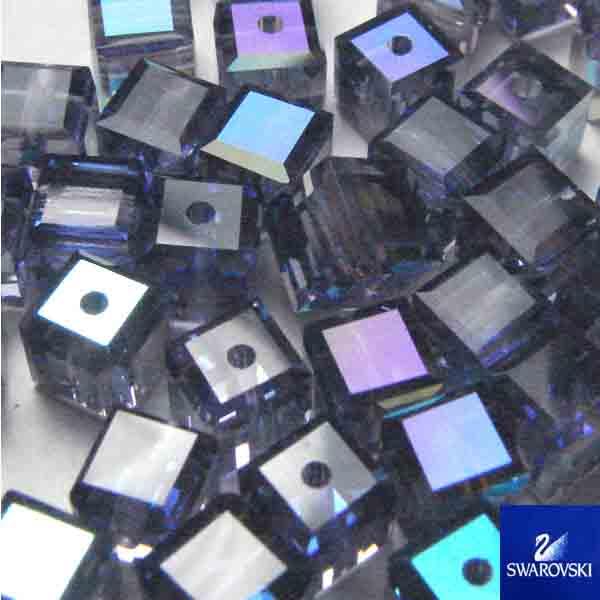 Tanzanite Ab 4MM Swarovski 5601 Cube Bead