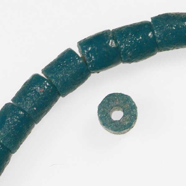 Teal 6MM Sandcast Tile Bead