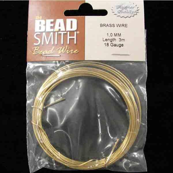 The Bead Smith Bead Wire Brass 18 Gauge