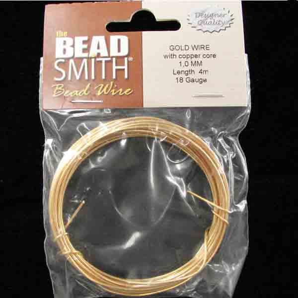 The Bead Smith Bead Wire Gold Plate 18 Gauge