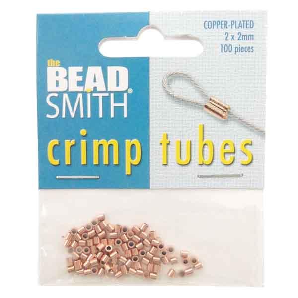 The Bead Smith Copper Plate 2x2MM Crimp Tube