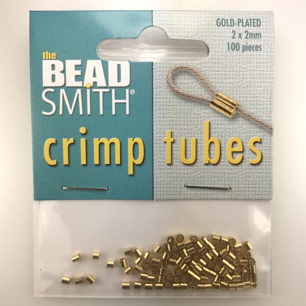 The Bead Smith Gold Plate 2x2MM Crimp Tube