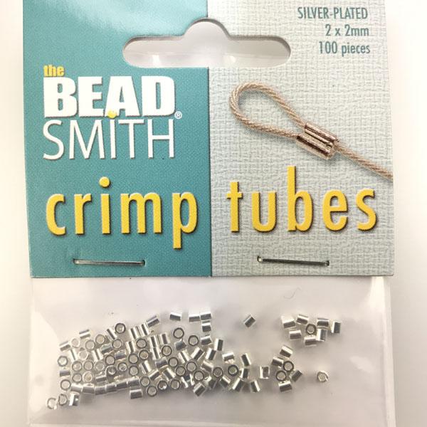 The Bead Smith Silver Plate 2x2MM Crimp Tube
