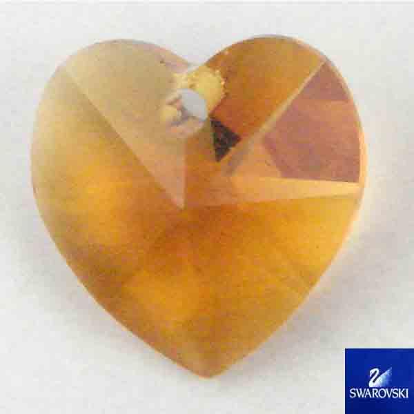 Topaz 10MM Swarovski Heart Pendant