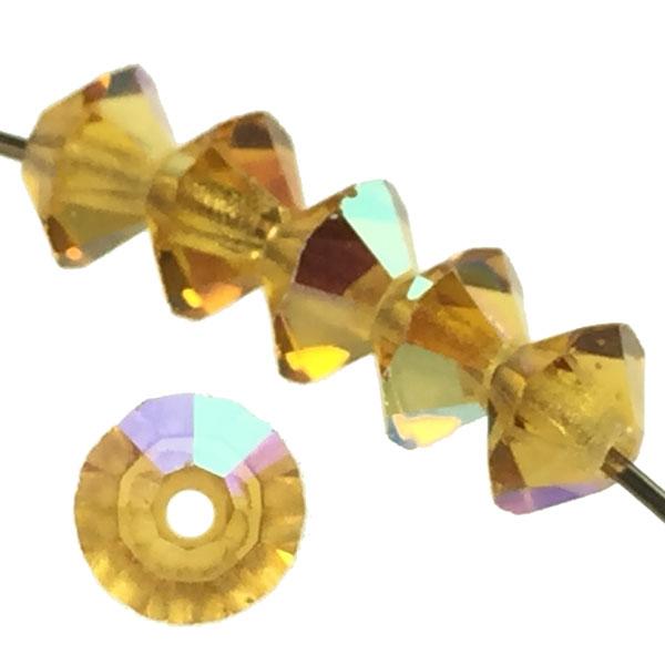 Topaz AB 3x5MM Spacer Machine Cut Crystal Bead