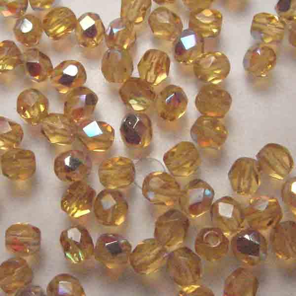 Topaz AB 4MM Fire Polish Bicone