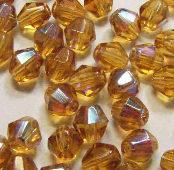 Topaz AB 5MM Fire Polish Bicone