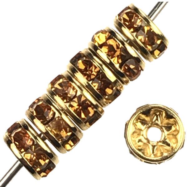 Topaz Gold 5MM Swarovski Rhinestone Rondelle