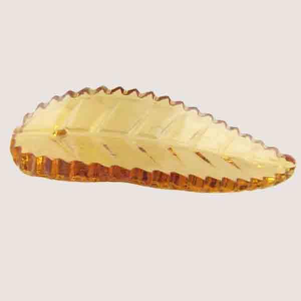 Topaz Saw Edge 35X15MM Leaf Pendant