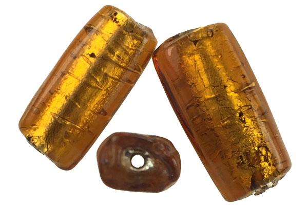 Topaz Silver Foil Lined 25x11MM Rectangle With 2MM Large Hole