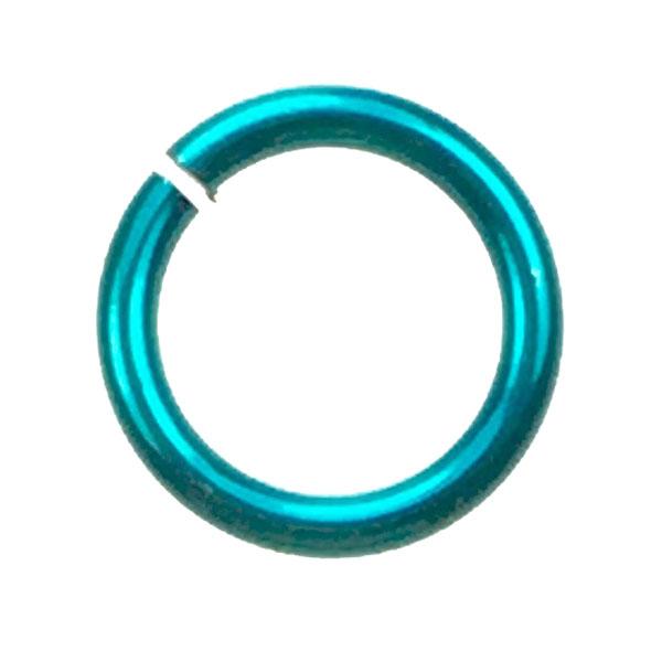 Turquoise 18 gauge 9MM OD Open Anodized Aluminum Jump Ring