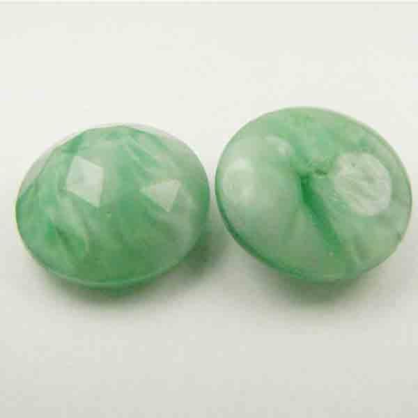 Vintage 12MM Faceted Jade Mottled with White