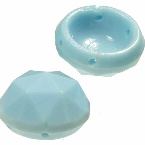 Vintage 19MM Opaque Light Blue Round 2 hole Spacer Bead