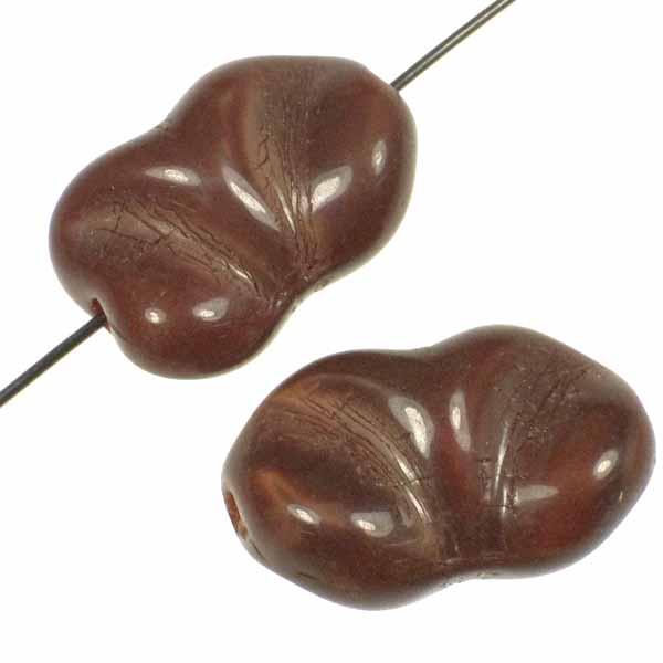 Vintage 19x11MM Satin Brown Folded Oval