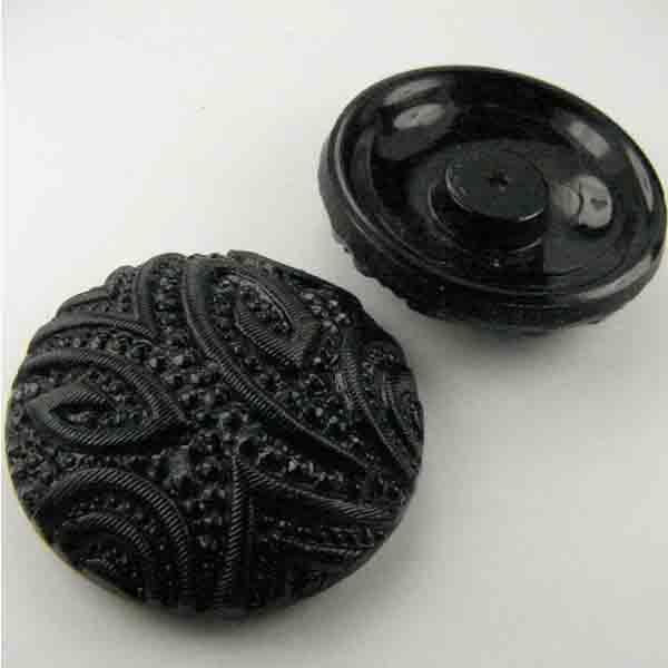 Vintage 27MM Decorated Jet Half Drilled Hatpin Topper