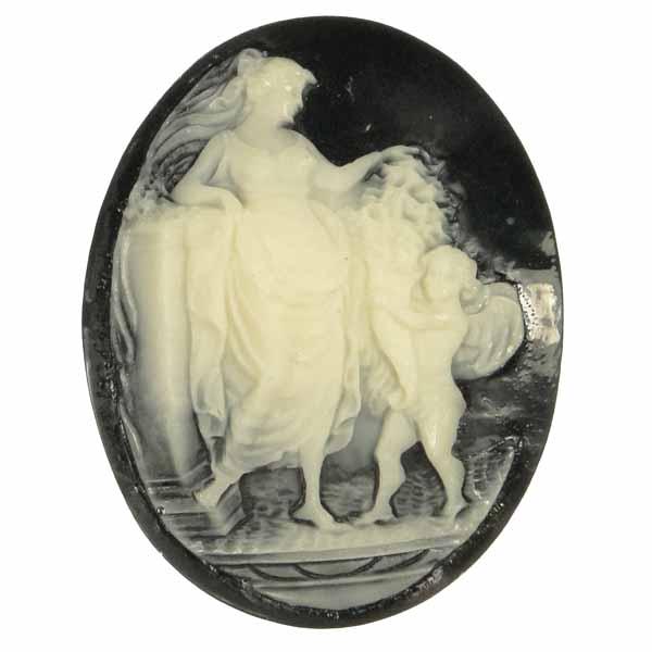 Vintage 48x37.5MM Ivory Figure Cameo