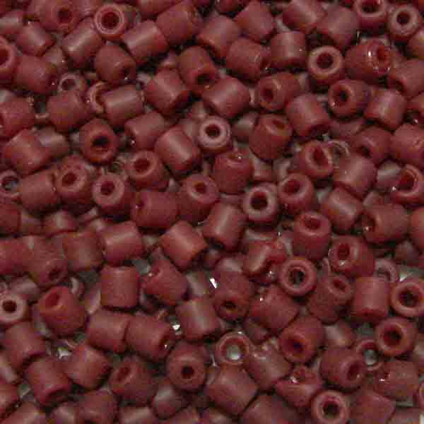 Vintage 4MM Matte Burgandy Tile Cylinder Bead