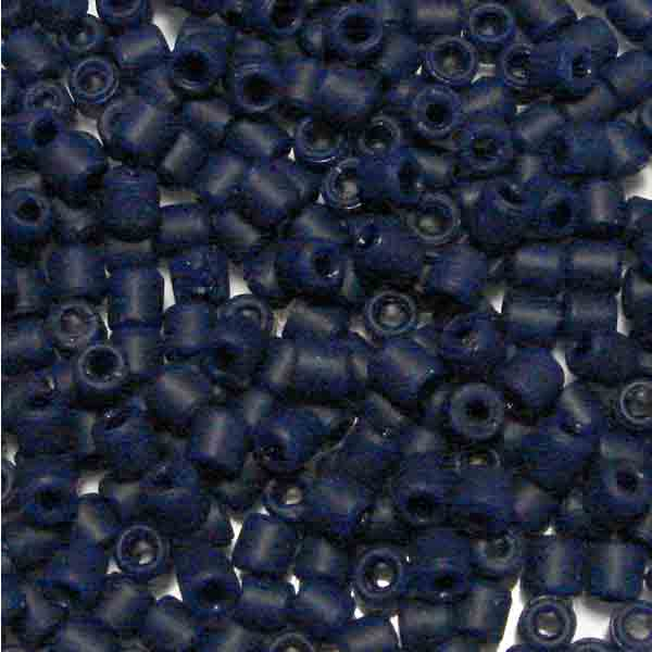 Vintage 4MM Matte Navy Tile Cylinder Bead