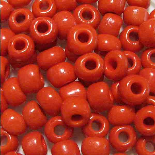 Vintage Orange 7MM Czech Crow Bead