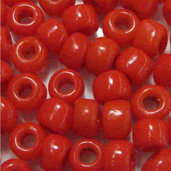 Vintage Orange 9x6MM Crow Pony Bead
