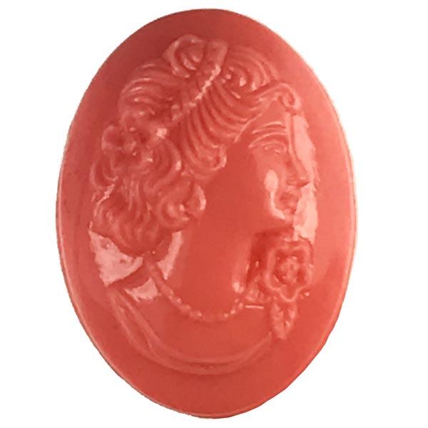 Vintage Paired 18X13MM Orange Coral Cameo