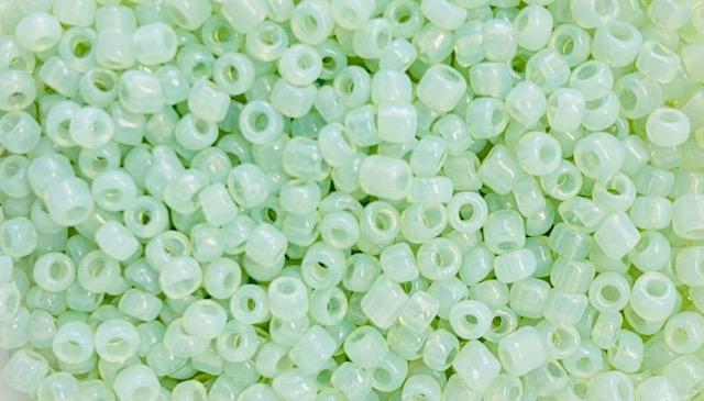 Vintage Pastel Green Opal 8/0 Seed Bead