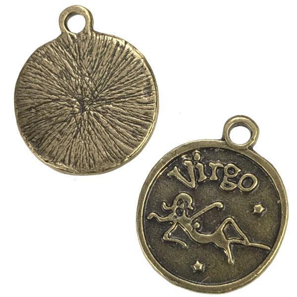 Virgo 21MM Antique Brass Plate Coin Pendant