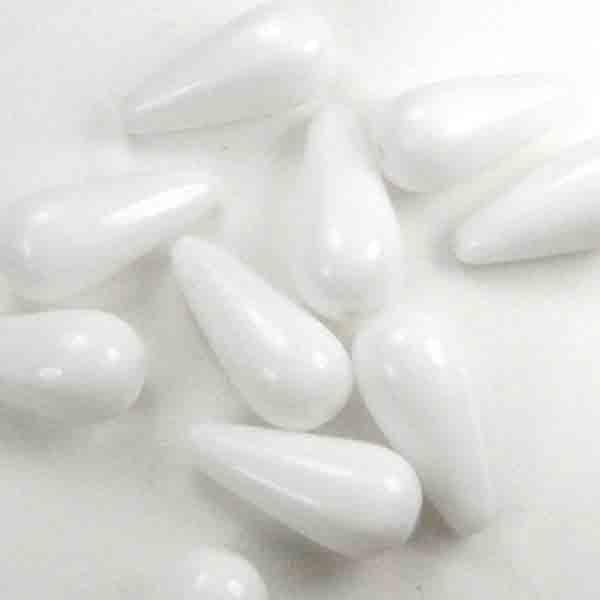 White 20x9MM Tear Bead