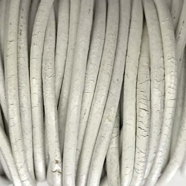 White 2MM Leather Cord