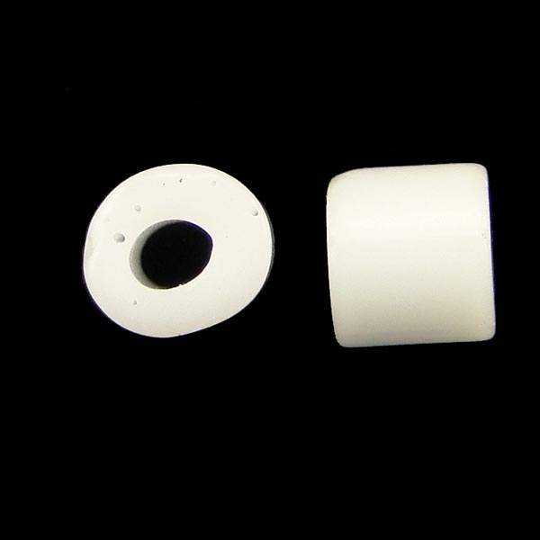 White 6-7MM Cylinder Tile Bead