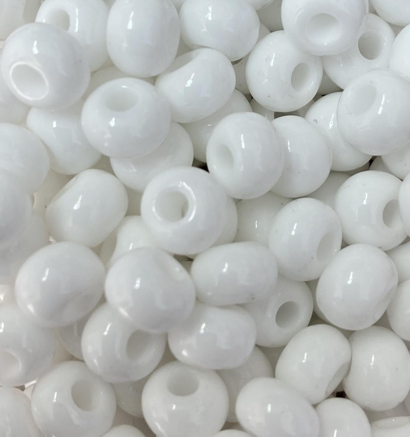 White 7MM Crow Bead