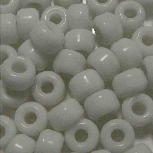 White 9x6MM Crow Pony Bead