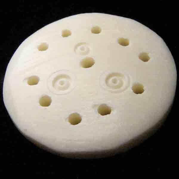 White Bone Disk With Holes 28MM