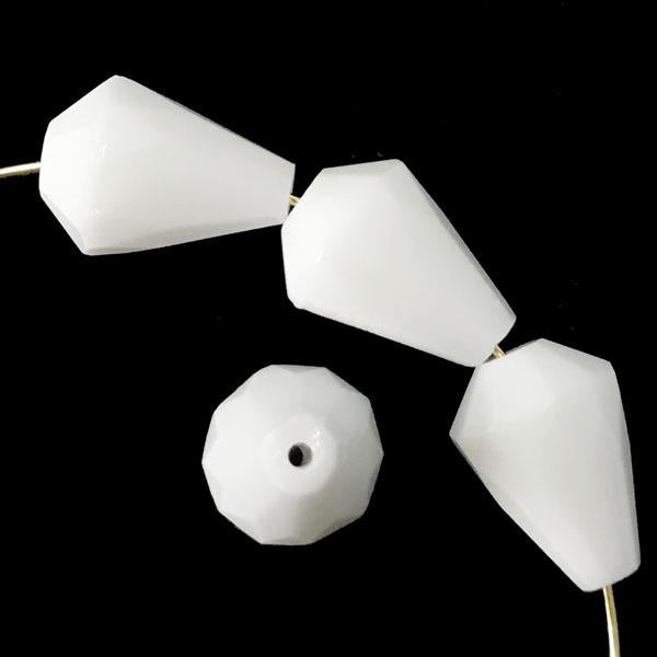 White Fire Polish Tear 14x10MM