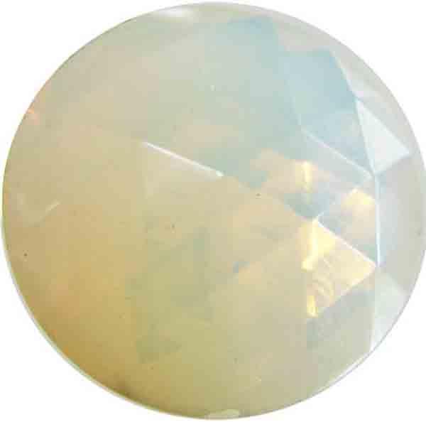 White Opal 35MM Flatback Faceted