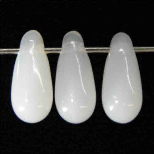 White Opal Cross Hole Tear 11X5MM