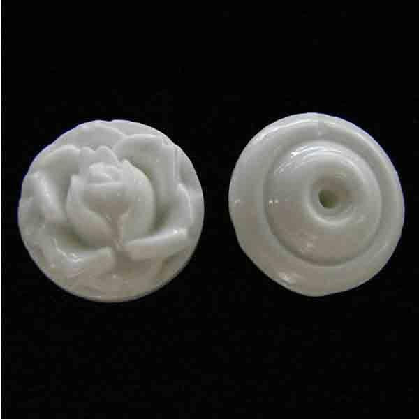 White Rose Shaped 16MM Hatpin Topper