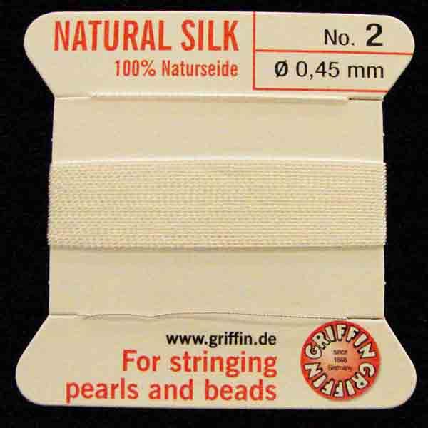 White Size 2 (.45mm) Griffin Silk Cord With Flex Needle