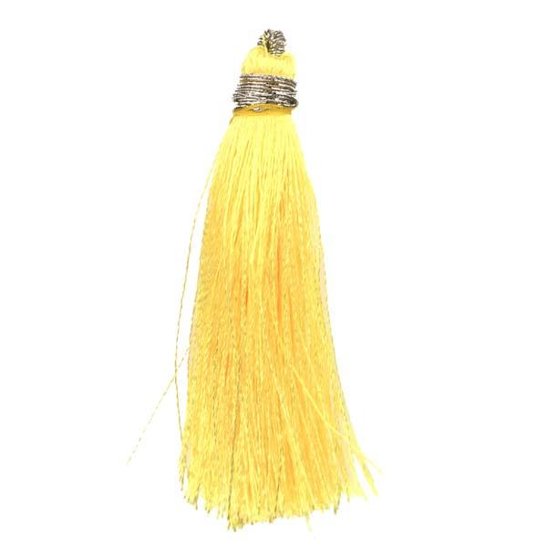 Wine 2 Inch Silk Tassel With Silver Thread Detail