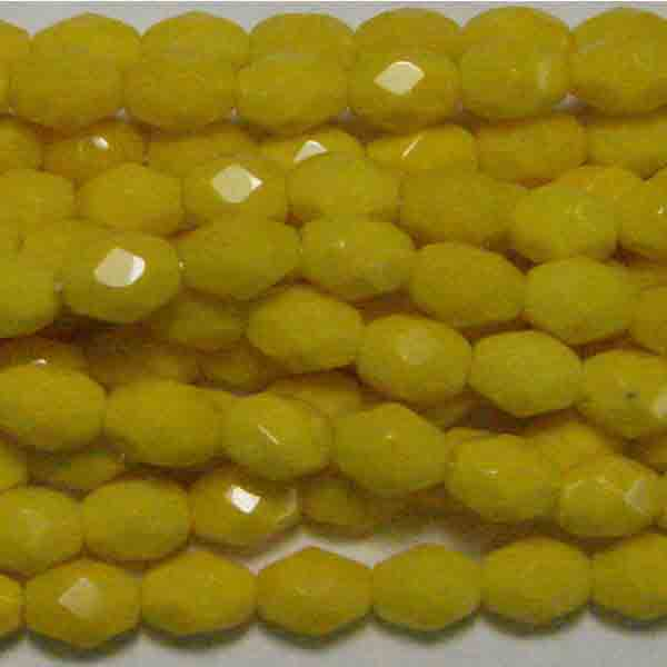 Yellow 7x5MM Fire Polish Oval