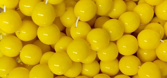 Yellow 8MM Opaque Round Druk Ball