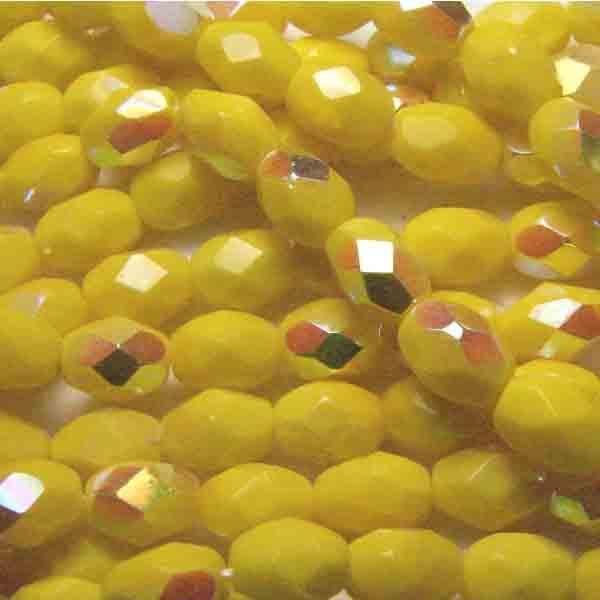 Yellow Ab 7X5MM Fire Polish Oval
