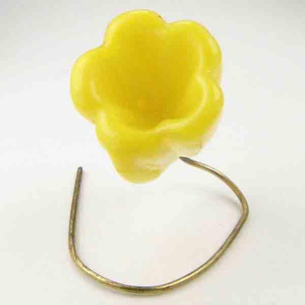 Yellow Cupped 3D Flower 12X10MM