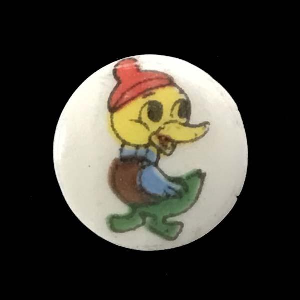 Yellow Duck On White 10MM Cabochon