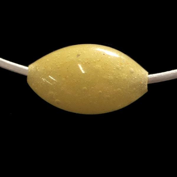Yellow Oval 29X18 Peking Glass Bead