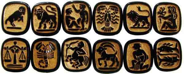 Zodiac Sign Cabochons 17x14MM Mix (MINUS PISCES)